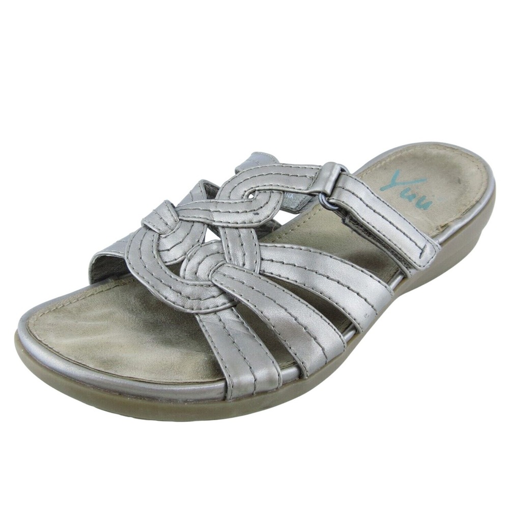 YUU Women Slide Shoes MIlley Beige Synthetic Slip On Size 7 Medium (B,‎ M)